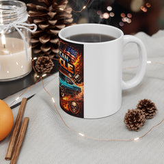 American Muscle Mug — Classic Muscle Car Coffee Cup with Eagle & Flags