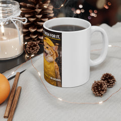 Motivational Cat Gym Mug - "Earn It. Don't Wish For It." 11oz Coffee Cup