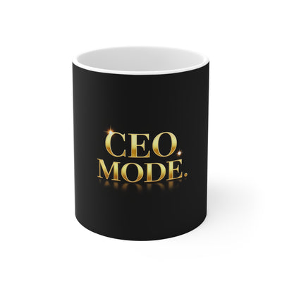 CEO Mode Mug — Gold Foil Typography Coffee Cup for Entrepreneurs, Boss Gifts