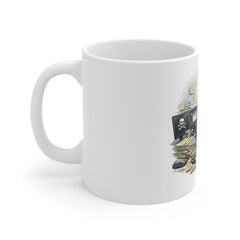 11oz Mug — Chaotic Office Cat Coffee Cup (Funny Work Stress Gift)