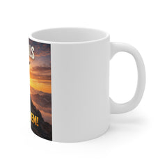 Motivational Mug — “Set Goals, Smash Them!” Sunrise Mountain Success Coffee Cup