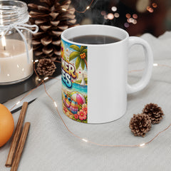 Summer Vibes Mug – Colorful Beach Scene Coffee Cup