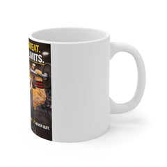 Motivational Gym Mug — "Break the Sweat, Break the Limits" Bulldog Weightlifting Coffee Cup