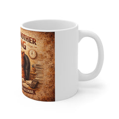 I Survived Another Meeting Mug — Funny Office Cat Coffee Cup, "That Should Have Been an Email" Gift