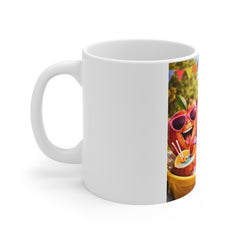 Birthday Party Coconut Mug — Colorful Tropical Celebration 11oz Coffee Cup