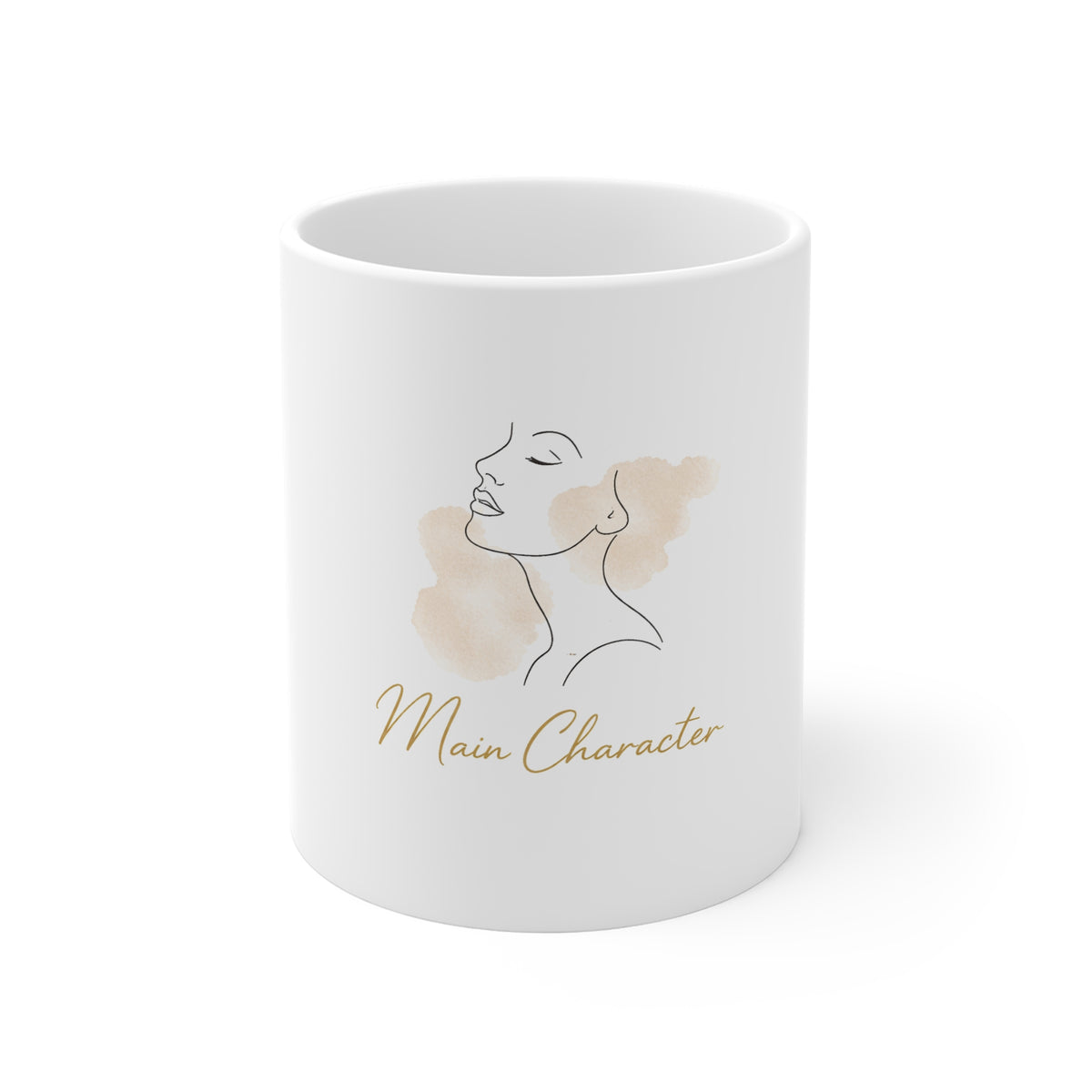 Main Character Mug — Feminine Line Art Coffee Cup