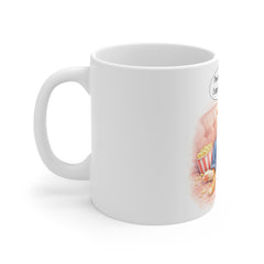 Funny Cat Mug – "I'm on a seafood diet... I see food and I eat it!" 11oz Ceramic Coffee Cup