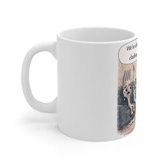 Conflict Resolution Mug — 'Let's Work on Setting the Table' Funny Spoon & Fork Cartoon Coffee Cup