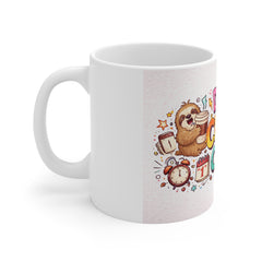 Daily Chaos Club Mug — Cute Sloth Coffee Morning Humour Gift