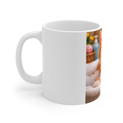 Cute Kitten in bath 11oz White Mug