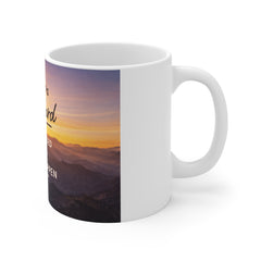Motivational 11oz Mug - "Dream Big, Work Hard" Sunrise Inspiration Coffee Cup