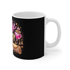 Hustle Harder Mug — Retro Neon Motivation Coffee Cup
