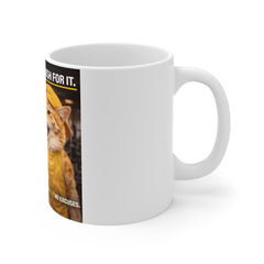 Motivational Cat Gym Mug - "Earn It. Don't Wish For It." 11oz Coffee Cup