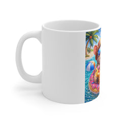 Summer Beach Hamster Mug — Cute Tropical Vacation Coffee Cup
