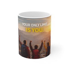 Motivational Photo Mug - "Your Only Limit Is You" Inspirational Coffee Cup for Hikers & Goal-Getters