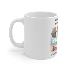 Funny Pizza Gym Mug — "Working Out So I Can Eat Whatever I Want (Except Salad)" Ceramic Coffee Cup