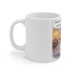 Cute Coffee & Muffin Pun Mug — "I'd like to espresso my love for you / I'm muffin without you"