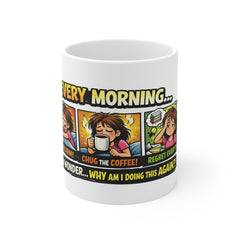 Coffee Comic Mug — "Every Morning..." Funny Coffee Lover Gift