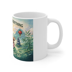 Sloth Meditation Mug – "Don't Overthink Everything, Relax and Let Sh*t Go" 11oz Ceramic Coffee Cup