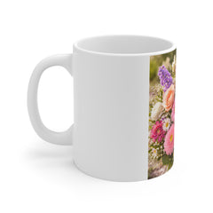 Floral Bouquet Coffee Mug — Colorful Spring Flowers 11oz