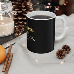 Motivational Mug - "Discipline Over Motivation" Gold Text Coffee Cup