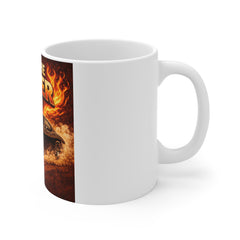 Feel the Power Muscle Car Mug — Retro Racing Coffee Cup