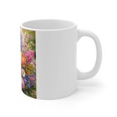 Floral Bouquet Ceramic Mug — Colorful Spring Flowers Coffee Cup