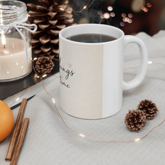 Good Things Take Time Mug — Inspirational Coffee Cup with Handwritten Script