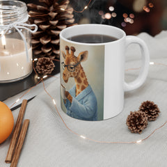Cute Giraffe & Penguin Coffee Mug – Cozy Animal Friends Design