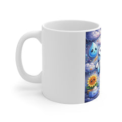 Sad Vibes Ceramic Coffee Mug — Cute Kawaii Rainy Day Design