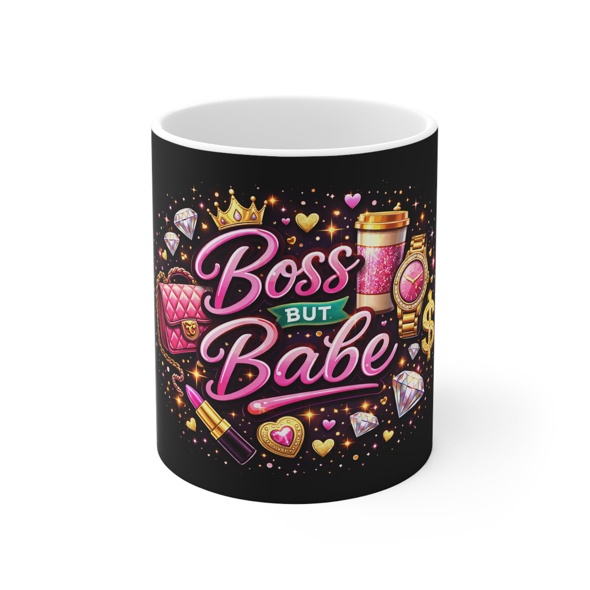 Boss Babe Coffee Mug – Feminine Glam Desk Gift for Girl Bosses