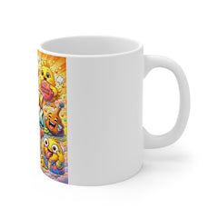 Funny Chick 11oz Coffee Mug — Cute Cartoon Chickens Gift for Easter, Kids & Animal Lovers