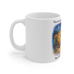 11oz Ceramic Mug — "You’re One Smart Cookie, Buddy" Cute Cookie & Milk Campfire Design