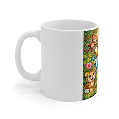 Wild Vibes Jungle Mug — Cute Cartoon Animal Coffee Cup (11oz)