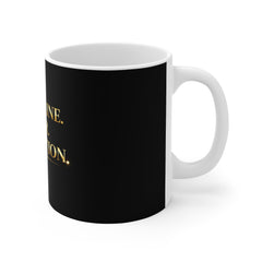 Motivational Mug - "Discipline Over Motivation" Gold Text Coffee Cup