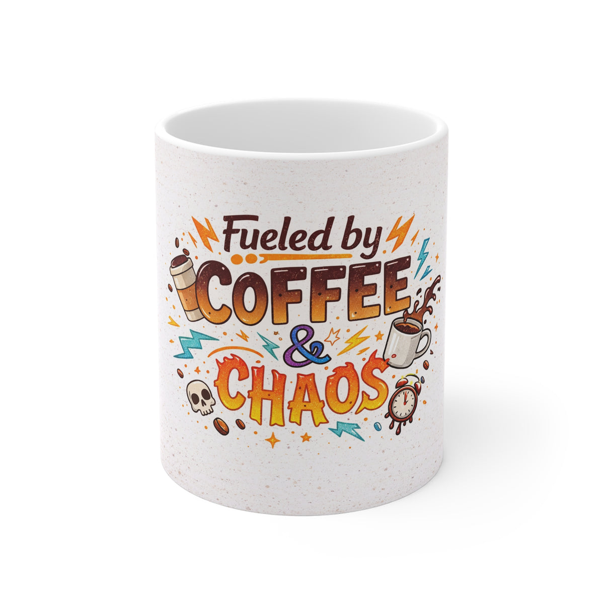 Fueled by Coffee & Chaos Mug — Funny Gift for Coffee Lovers