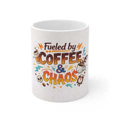 Fueled by Coffee & Chaos Mug — Funny Gift for Coffee Lovers