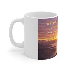 Motivational Sunrise Mug – "If It Doesn't Challenge You, It Doesn't Change You"