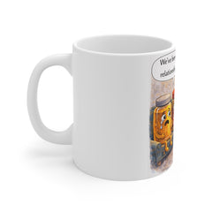11oz Mug — Funny Peanut Butter & Jelly Therapy Cartoon Mug (‘Relationship Issues’ Dialogue)